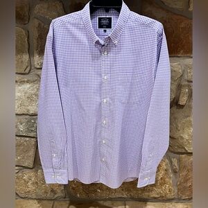 Charles Tyrwhitt London Gingham Shirt Mens Large Slim Fit Lilac & White Easter